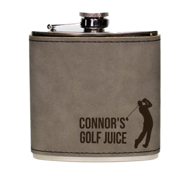 Personalized Leather Engraved Flask