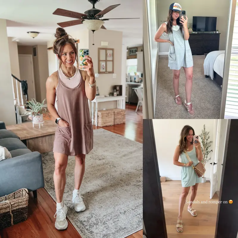 Summer Solid Color Sleeveless Spaghetti Strap Tank Dress Athletic Short Dresses