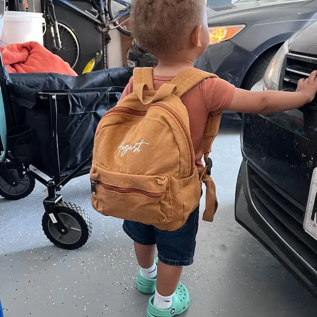 Personalized Embroidery Kid Canvas Backpack
