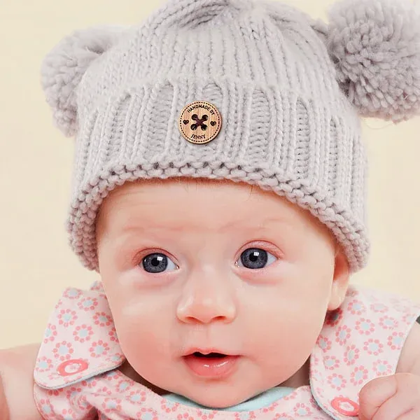 Personalized Handmade with Love Wooden Buttons Set of 10 Clothing Labels Gift for Mother Grandma Knitting Crocheting Lovers