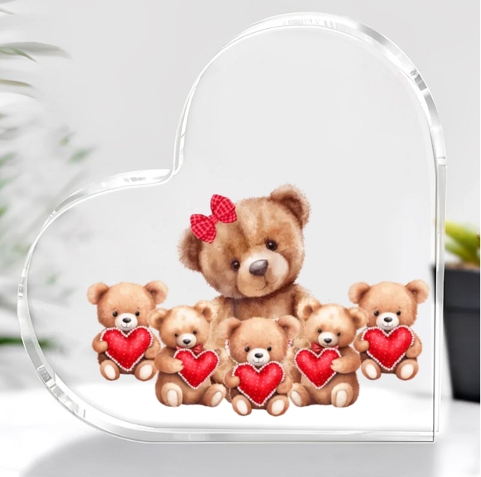 Mama Bear With Little Kids Personalized Acrylic Plaque