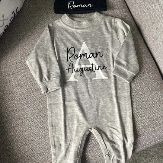 Personalized Baby Name Unique Romper&Hat