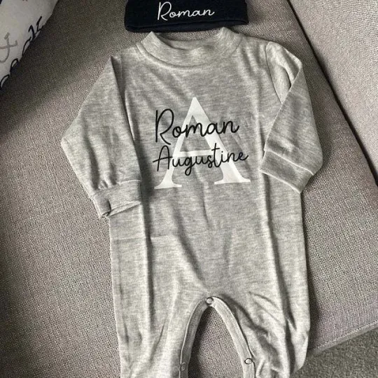 Personalized Baby Name Unique Romper&Hat