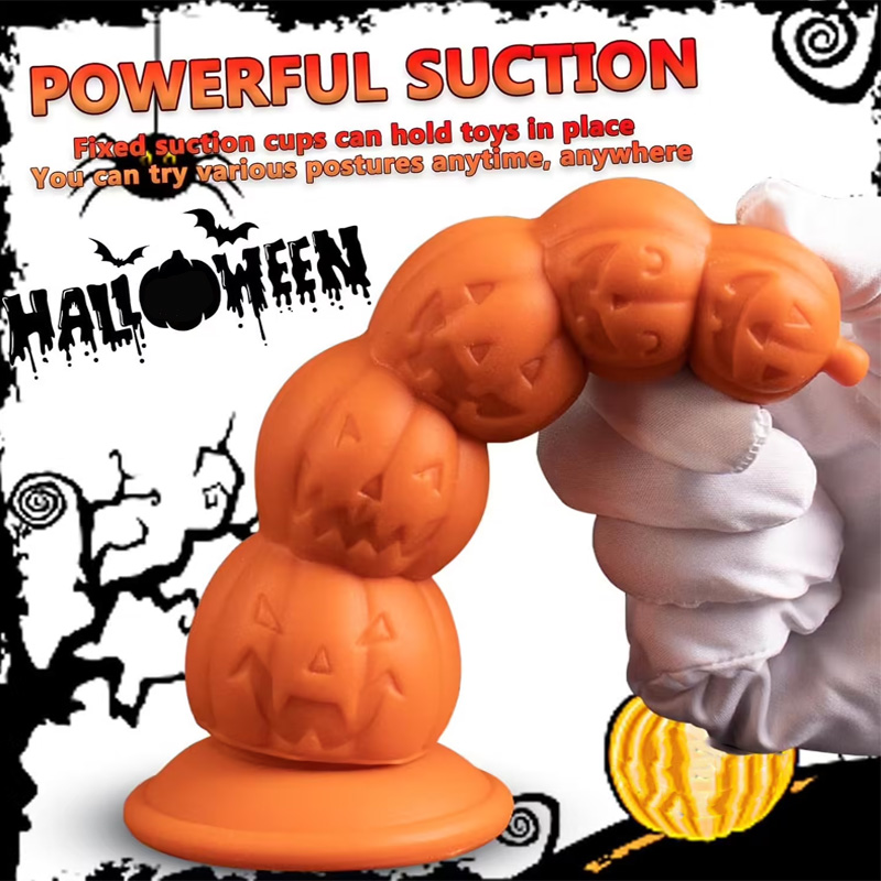 Halloween pumpkin shaped silicone butt plug