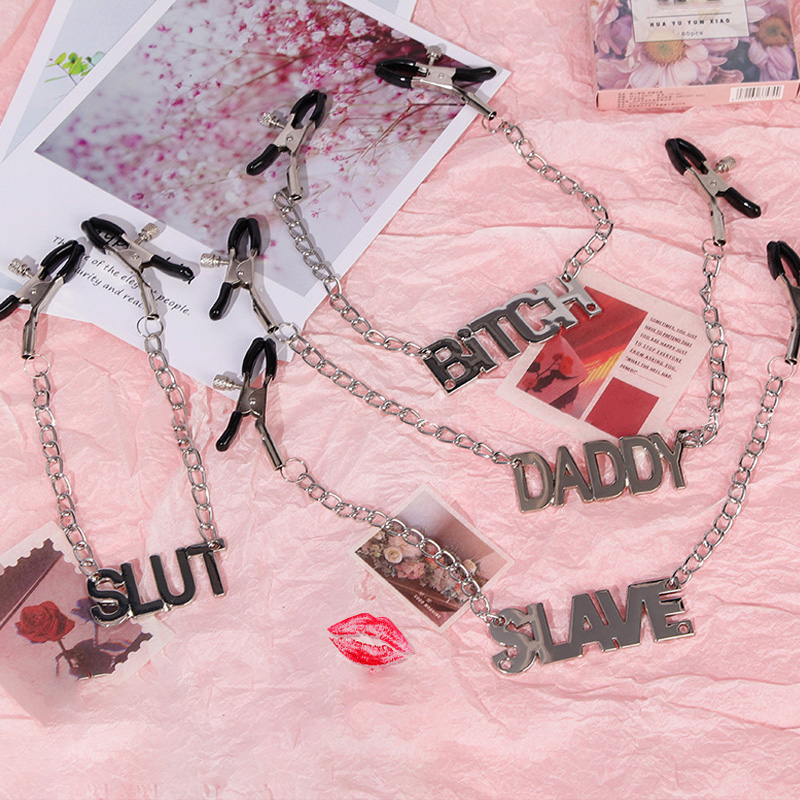 Personalized metal letter nipple clamps