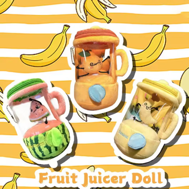 Rotatable plush doll juicer
