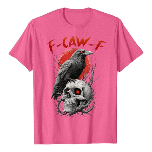 Round neck crow skull print short sleeves