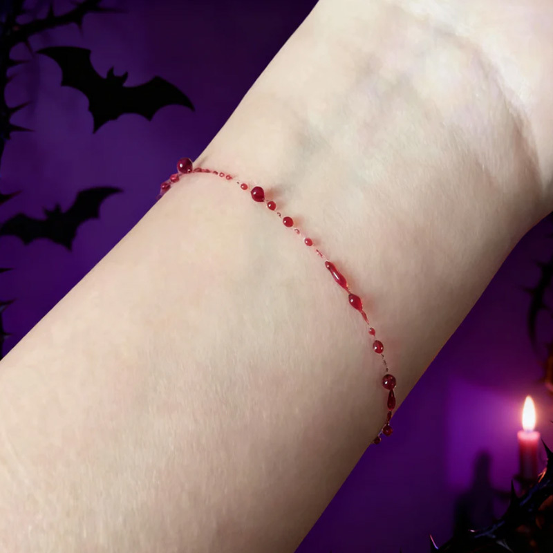 Red teardrop bracelet necklace