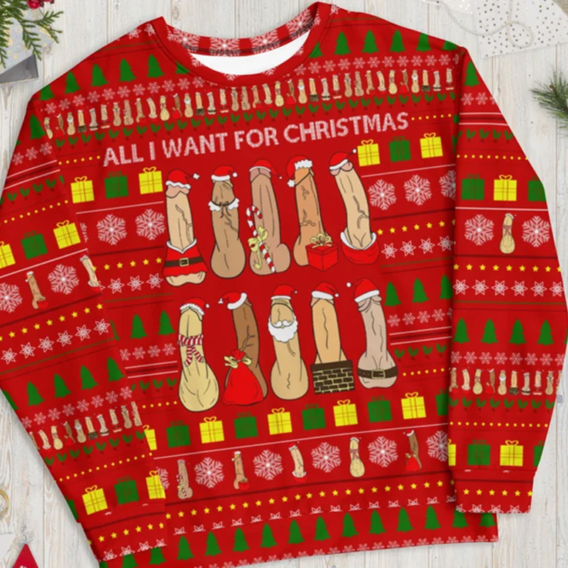 Christmas long-sleeved crew neck sweatshirt