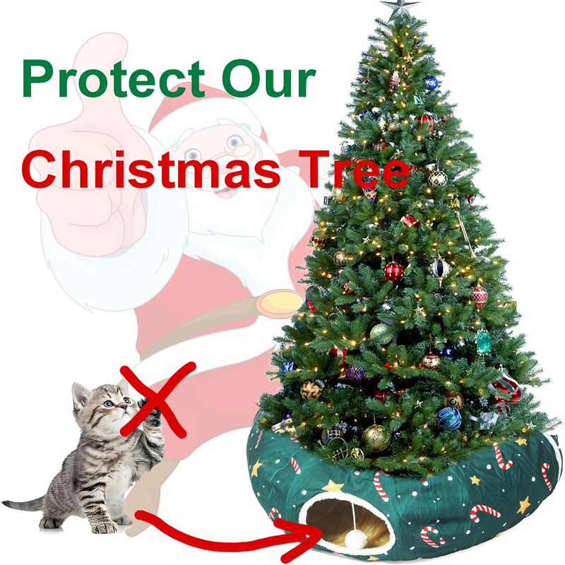 New Christmas Foldable Pet Tunnel