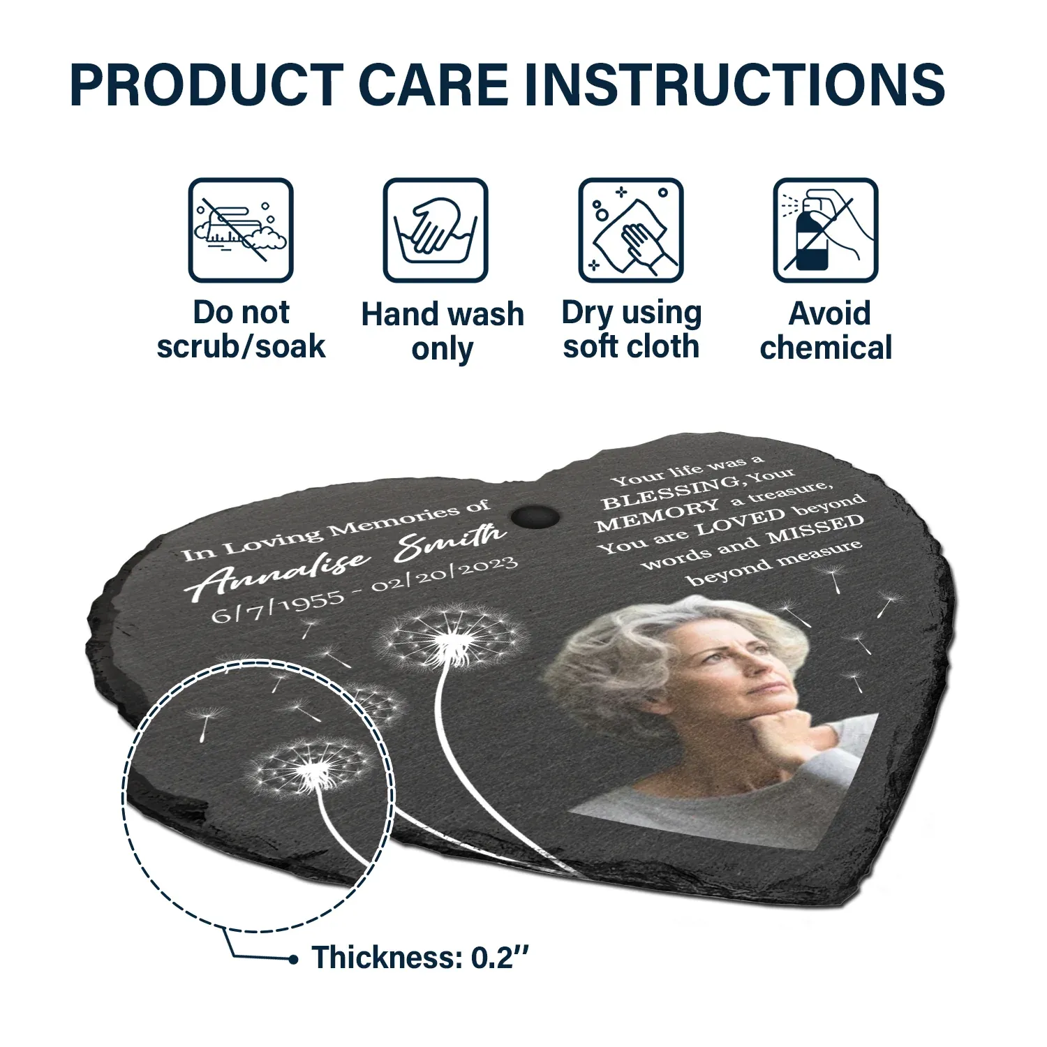 Personalized Heart Shaped Garden Slate & Hook