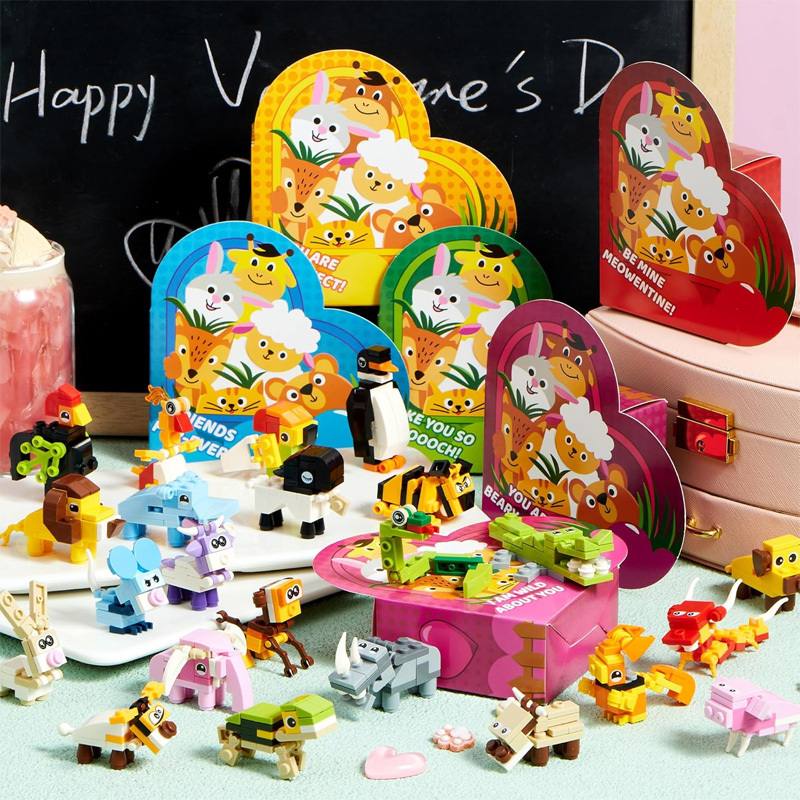 24-piece mini animal building block set