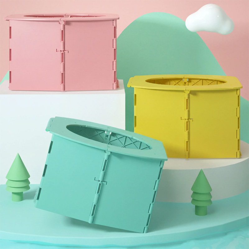 Portable folding child potty