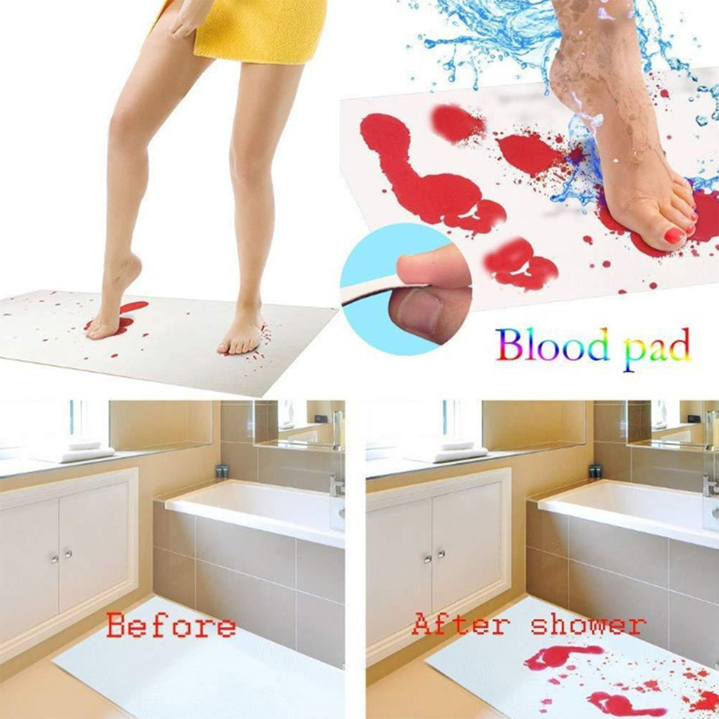 Halloween water-changing bath mat