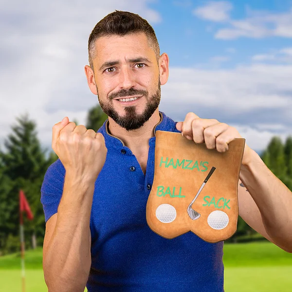 Personalised Funny Flannel Golf Ball Bag Sack with Custom Name Funny Golf Gift for Golf Lovers Men Father Husband