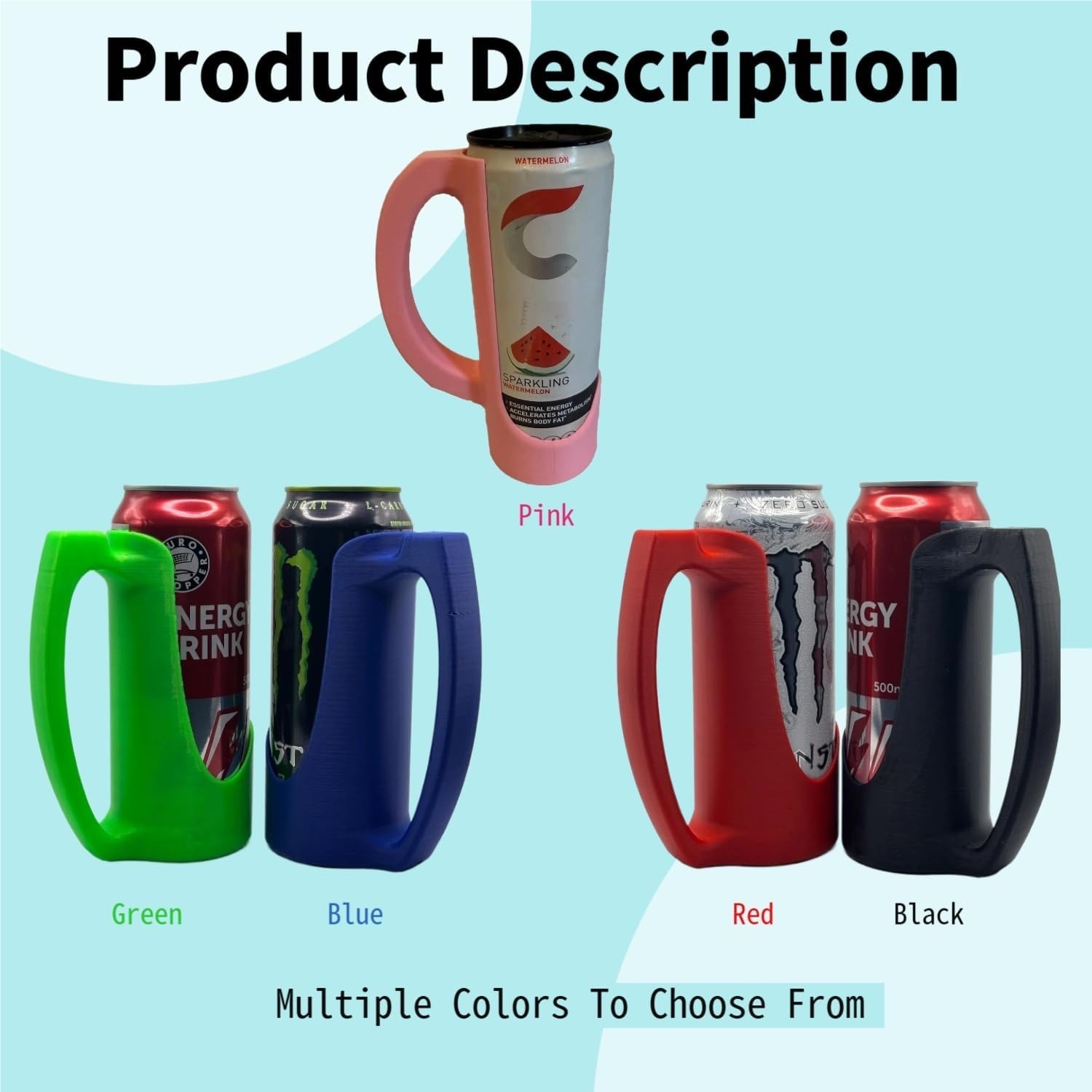 Slim can holder with handle