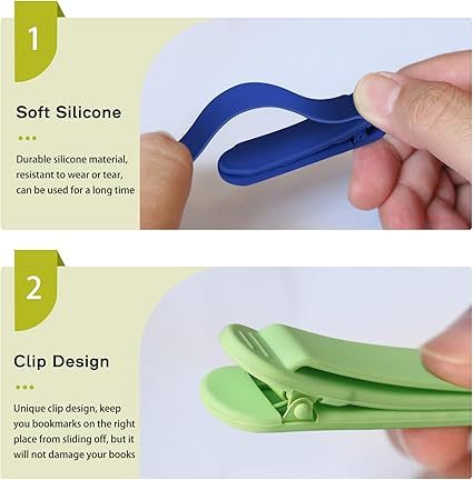 Silicone bookmark clips