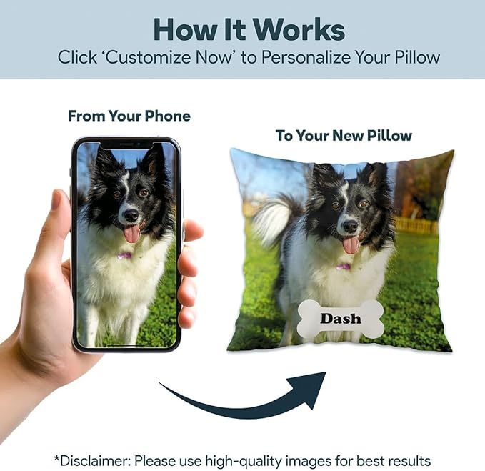 Custom pillow pet dog photo personalized pillow cover