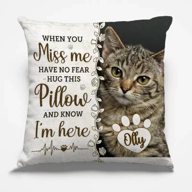 Pet Lovers - When You Miss Me Have No Fear Hug This Pillow And Know l'am Here Personalized Pillow