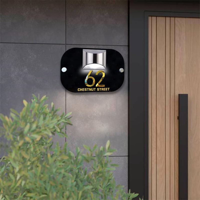 Personalized Solar 3D Door Number Plate