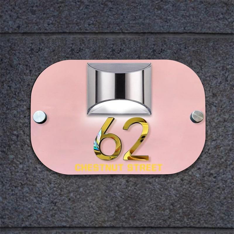 Personalized Solar 3D Door Number Plate