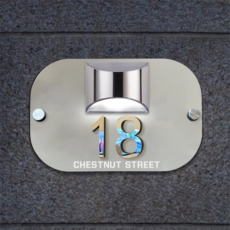 Personalized Solar 3D Door Number Plate
