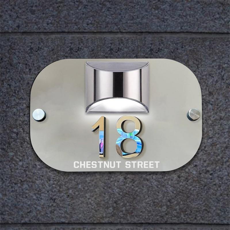 Personalized Solar 3D Door Number Plate