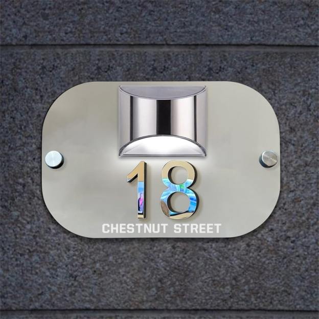 Personalized Solar 3D Door Number Plate