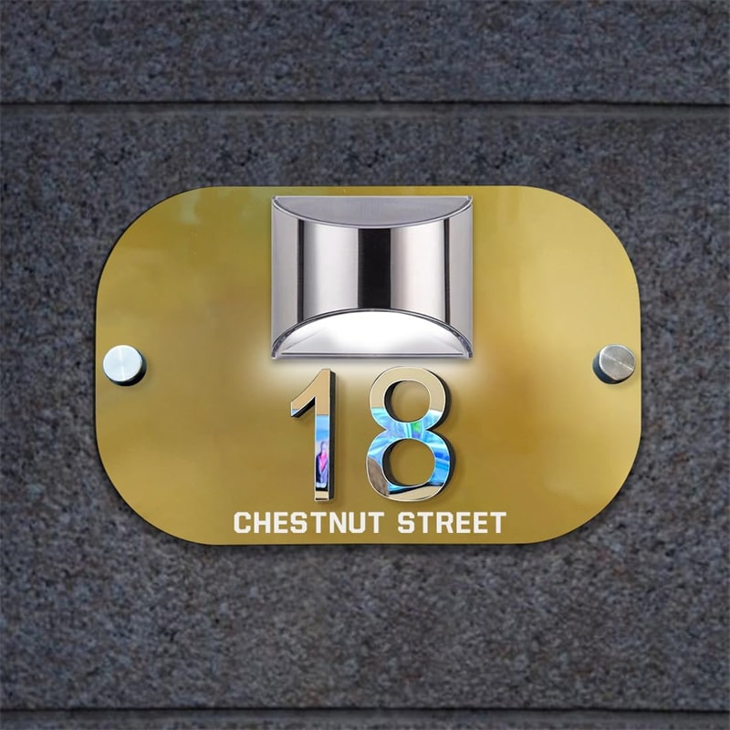 Personalized Solar 3D Door Number Plate