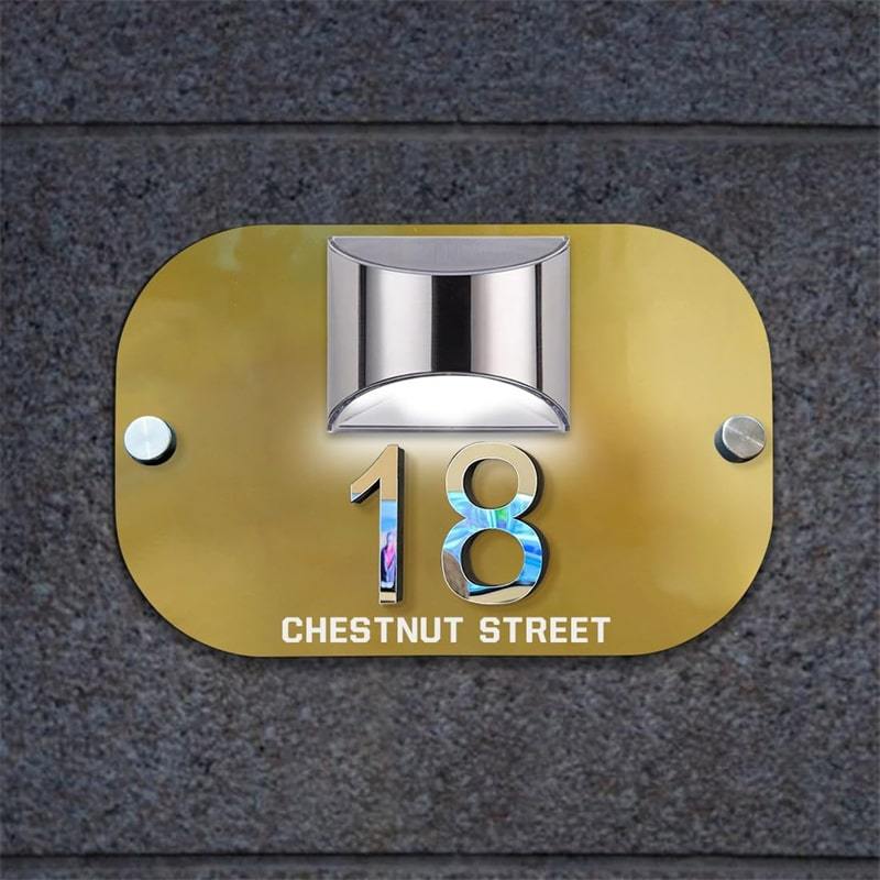Personalized Solar 3D Door Number Plate