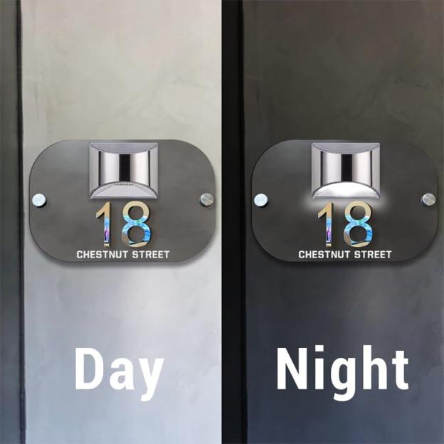 Personalized Solar 3D Door Number Plate