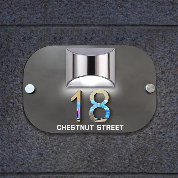 Personalized Solar 3D Door Number Plate