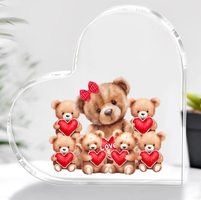 Mama Bear With Little Kids Personalized Acrylic Plaque