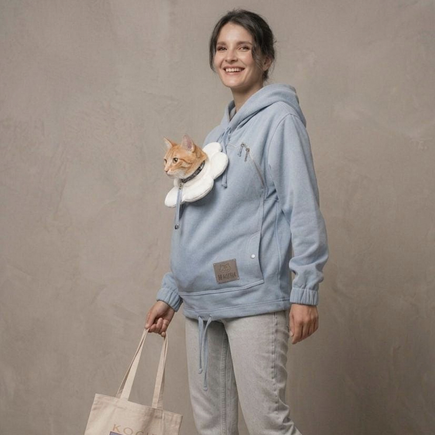 Blue Denim Pet Carrier Hoodie