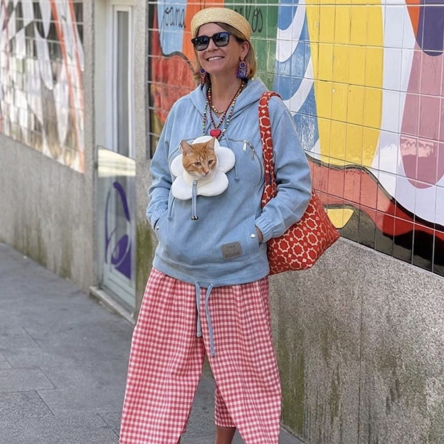 Blue Denim Pet Carrier Hoodie