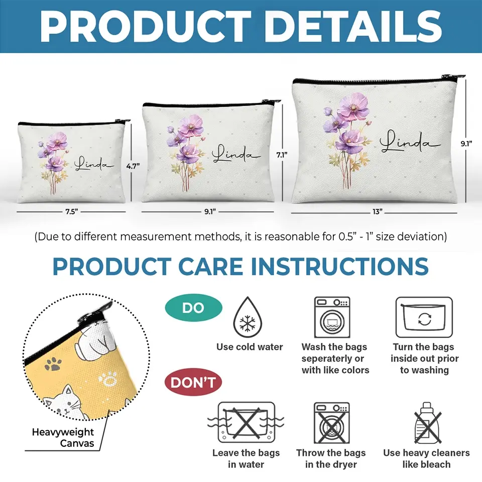 Like Flowers, We Can Bloom Even In The Toughest Conditions - Bestie Personalized Custom Cosmetic Bag - Gift For Best Friends, BFF, Sisters