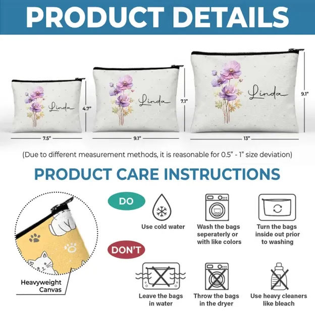 Like Flowers, We Can Bloom Even In The Toughest Conditions - Bestie Personalized Custom Cosmetic Bag - Gift For Best Friends, BFF, Sisters