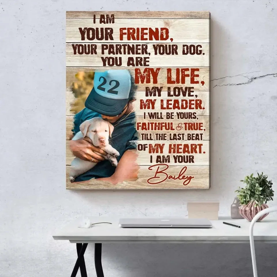 Custom Dog Portrait Poster, I am your dog Personalized photo pet gift for pet owners