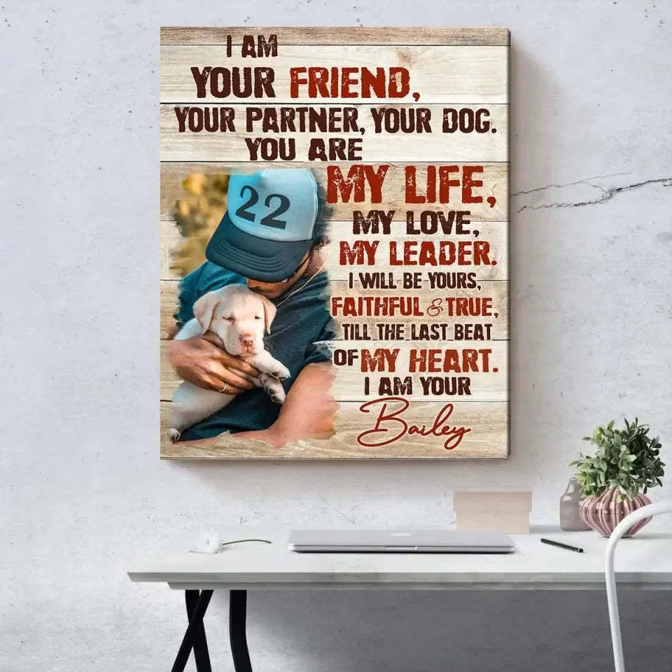 Custom Dog Portrait Poster, I am your dog Personalized photo pet gift for pet owners