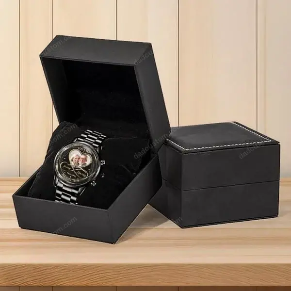 Couple Photo Upload - Custom Metal Watch - The best anniversary gift for husband