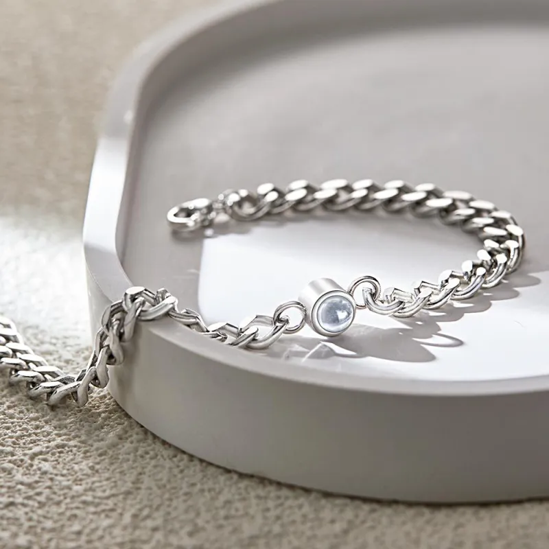 Personalized projected metal bracelet