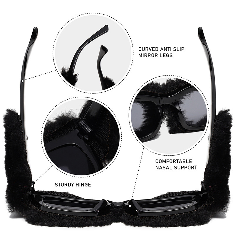 Plush Square Frame Sunglasses