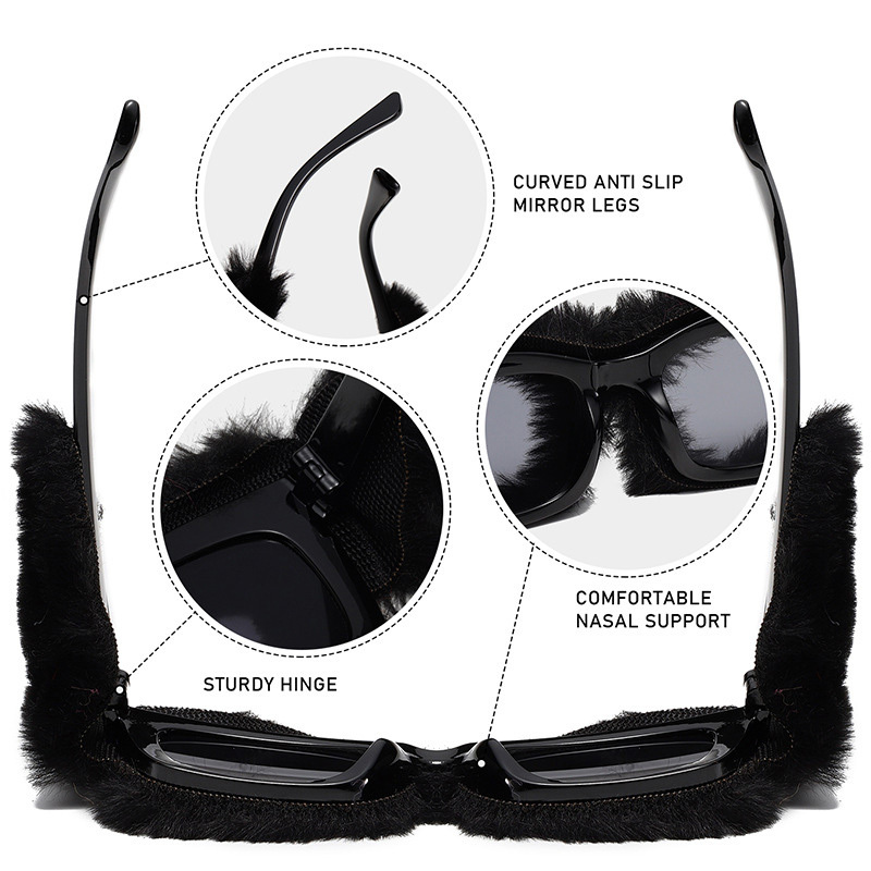 Plush Square Frame Sunglasses