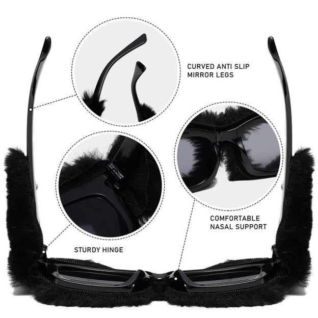 Plush Square Frame Sunglasses