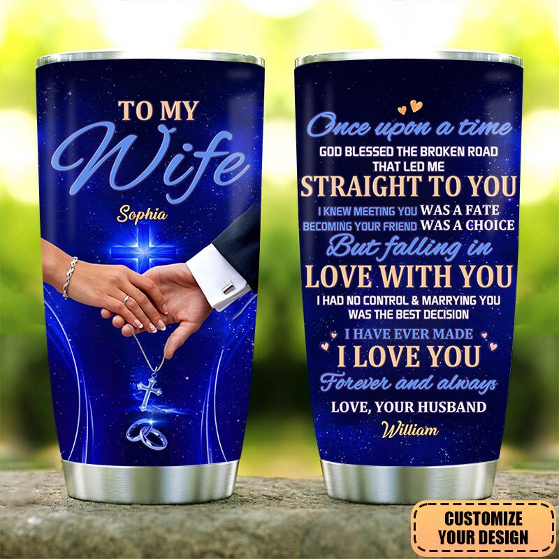 Once Upon A Time - Couple Personalized Custom Tumbler - Gift For Husband Wife, Anniversary