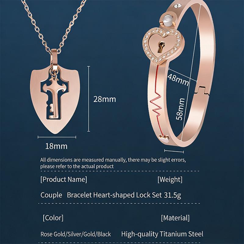 Couple's Bracelet and Love Lock Set