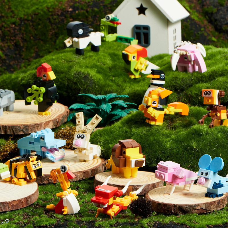 24-piece mini animal building block set