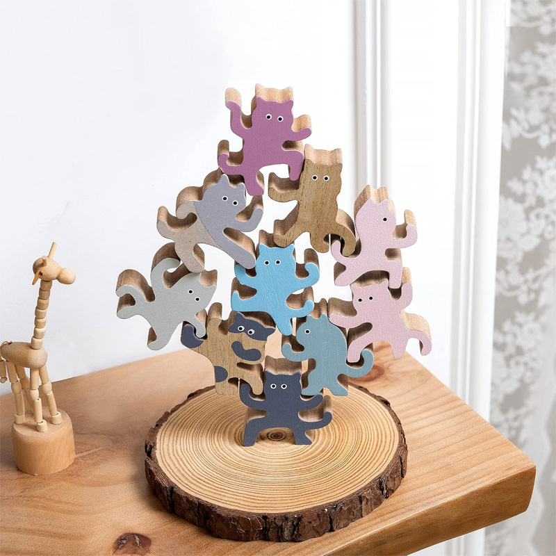 Mini Cat Desktop Puzzle Stacking Blocks