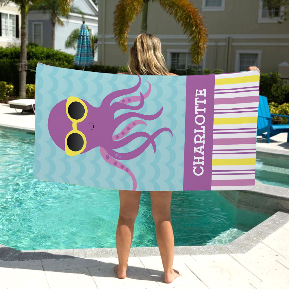 Cute personalized kids towels perfect for summer and the beach