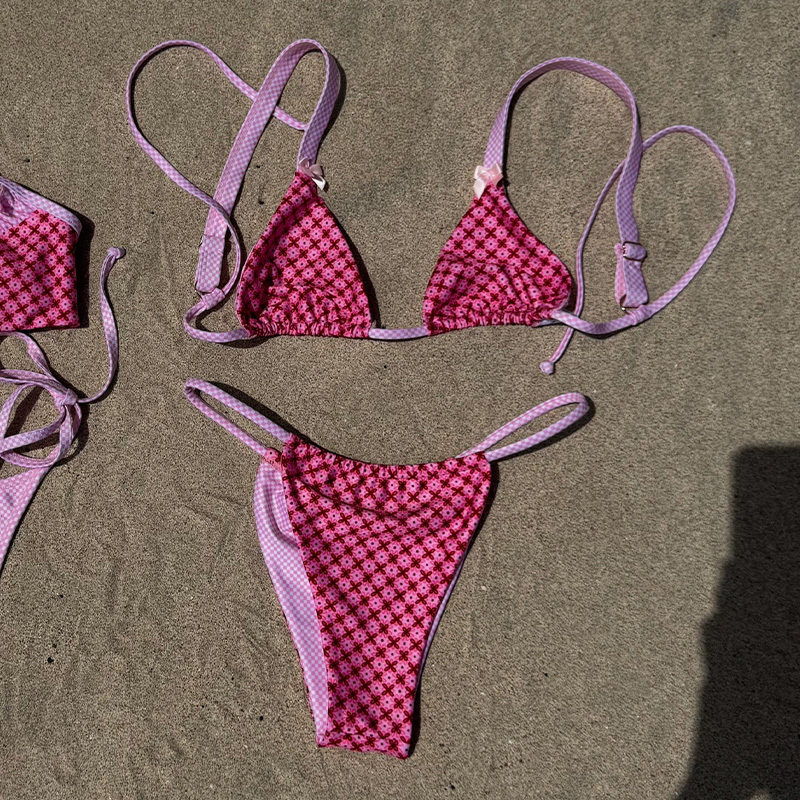 Retro beach print cover-up set